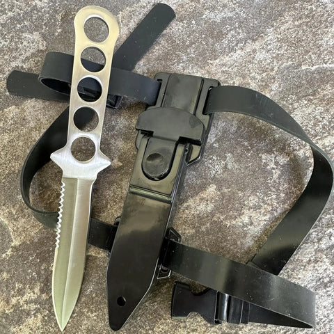 Beefed-Up Dive Knife With Sheath And Leg Strap, Thigh Knife With 440 Stainless Fixed Blade, Corrosion Resistant