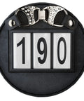 Genuine Leather Number Holders for Bridle or Saddle Pad Two Pack with Built in Clip Easy 3 Digit Change System Secure Attachment