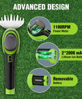 Cordless 7.2V Handheld Grass Trimmer With 2 In 1 Hedge Trimmer And Grass Shears, Includes 2Ah Battery, features and design
