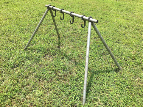 AR500 Steel Target Stand Brackets Mounts For One Inch Pipe Or Three Quarter Inch EMT Conduit Two Pack in field setup