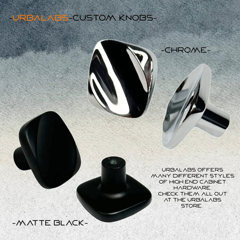 Modern Square Curved Matte Black Cabinet Knobs Pack of 10 Solid Zinc High End European Style Drawer and Door Pulls