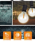 ETL-listed 48Ft 15-Socket LED Outdoor String Lights With Remote Control Alexa Compatible And Smart Life App Dimmable