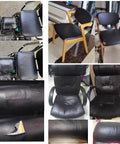 Image showing before and after of Self Adhesive Leather Repair Patch Peel And Stick For Car Seats Armrests Dashboards And Home Furniture Brown Easy DIY Patch For Sofa Chair Table Long Lasting