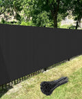 6x50 Privacy Fence Screen Heavy Duty Mesh Shade Net for Outdoor Walls Gardens and Pool Decks Black installation view