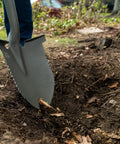 XL Round Point Digging Shovel For Heavy Duty Gardening And Yard Work With Fiberglass Handle Steel Spade Serrated Edge in soil