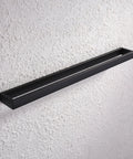 Matte Black 24 Inch Towel Bar Wall Mount For Bathrooms, Dope Modern SUS 304 Stainless Steel Towel Holder, mounted on white textured wall