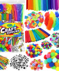 One Stop Arts And Crafts Kit For Kids And Toddlers With A Seriously Huge Supply Of Pipe Cleaners, Popsicle Sticks, Foam Shapes
