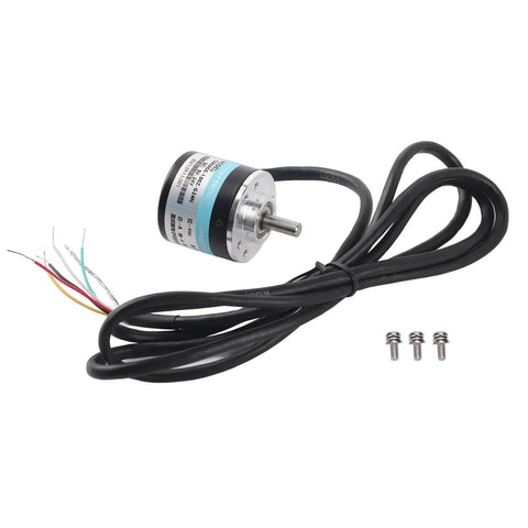 Photoelectric Encoder ABZ Three Phase Incremental Rotary Encoder 24V DC5 with solid shaft and cable for automation and industrial applications