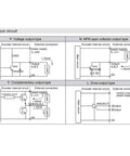Diagram of output circuits for Photoelectric Encoder ABZ Three Phase Incremental Rotary Encoder 24V DC5 Solid Shaft applications