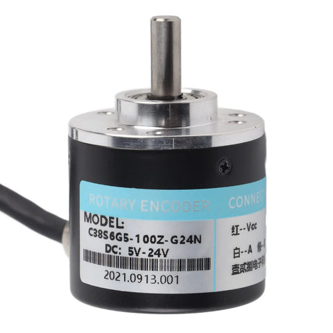 Photoelectric Encoder ABZ Three Phase Incremental Rotary Encoder 24V DC5 Solid Shaft product image showing model details.