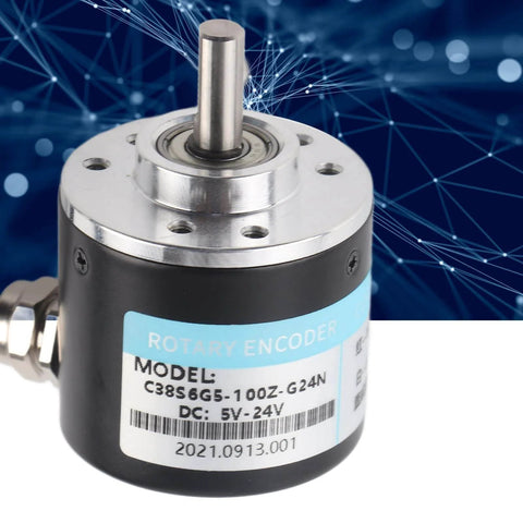 Photoelectric Encoder ABZ Three Phase Incremental Rotary Encoder 24V DC5 Solid Shaft for office automation and engineering.