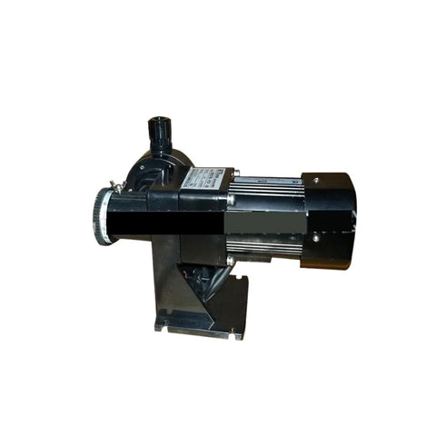 Side view of adjustable diaphragm metering pump for precise chemical dosing and easy flow control, durable industrial strength.