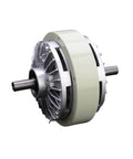 Magnetic Particle Clutch and Powder Brake System with Adjustable Torque Control, dual axle, 100Nm range, side view