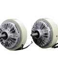 Side view of Magnetic Particle Clutch And Powder Brake System with Adjustable Torque Control, dual axle design for precise motion.