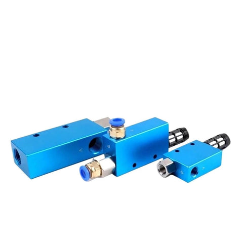 Beefed-Up Vacuum Generator With Suction Cup And Negative Pressure Control Valve, Air Ejector EV-20HS 8mm, blue metal components