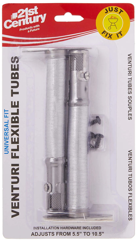 Ez Flex Adjustable Universal Venturi Tubes 2-Pack For Gas Grills With Square Mount in packaging, includes gaskets and screws
