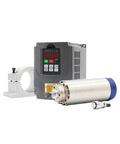1.5kW CNC Spindle, air cooled, 80mm ER11 tool holder, 4 bearing assembly, 80mm mount, shown with 220V frequency drive