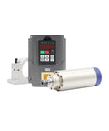 Air Cooled Spindle Kit 1.5kW ER16, 80mm Shaft, Four P4 Bearings, 0.01mm Runout, Frequency Drive Included next to spindle