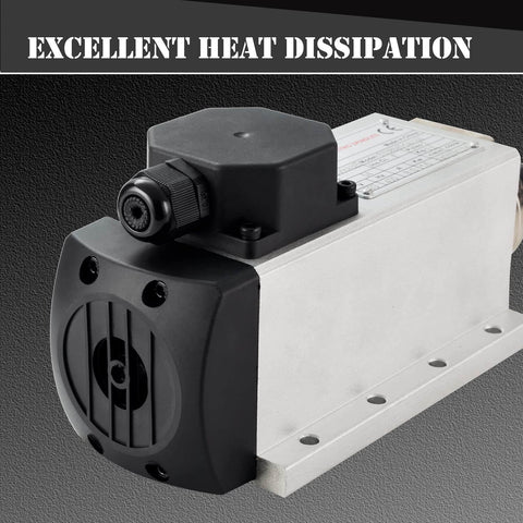 Air Cooled CNC Spindle Kit 220V 2.2KW with ER20 collet, shown with excellent heat dissipation, ideal for CNC routers and milling machines.