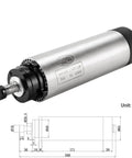 Air Cooled CNC Spindle Motor 1.5KW 220V Dual Voltage 110V Option 24000 RPM 65mm bore with four bearings for wood router