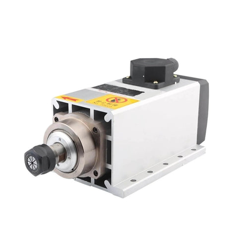 Air Cooled Spindle Motor Three Point Five Kilowatt 220V Or 380V With ER20 Chuck Four Bearing Square Flange Beefy Built