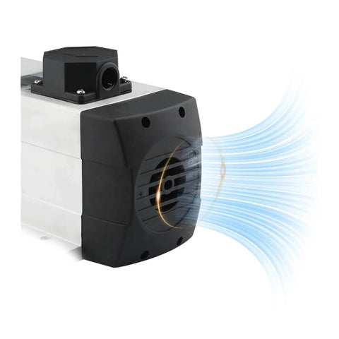 Air Cooled 7.5KW CNC Spindle Motor With 18000 RPM ER32, Four Bearings, No Water Pump Needed, Inverter Ready, 220V shown with airflow