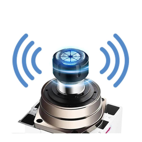 Air Cooled 7.5KW CNC Spindle Motor With 18000 RPM ER32, four bearings, no water pump needed, focus on top view with blue accents