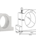 Air Cooled CNC Spindle Motor 800W 220V bracket with schematic; aluminum clamp, 65mm diameter, for mounting.