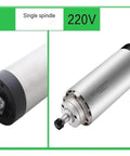 1.5kW Air Cooled CNC Spindle Motor 80mm Diameter High Speed Four Bearings For CNC Mills And Engravers 220V Durable Metal Body