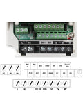 Wiring diagram for the Rugged 0.8kw ER11 Air Cooled CNC Spindle Motor with 65mm Mount, illustrating terminal connections.