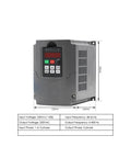 220V inverter VFD for Pro Grade 1.5kW ER16 Air Cooled CNC Milling Spindle with dimensions and specifications displayed