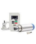 Air Cooled Spindle Motor 1.5kW ER16, 65mm Shaft, 65x258mm Body, Four Bearings with H100 Frequency Drive and Holder, 110V CNC Spindle
