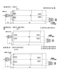 Technical diagram of air cooled spindle motor for CNC routing and milling, 800W 1.5KW 2.2KW variants, high speed four bearing design.