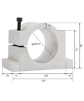 Mounting bracket for Air Cooled Spindle Motor Kit With 1.5KW Inverter VFD, 65mm, aluminum, showing dimensions for PCB processing setup.