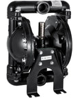 Front view of Air Operated Double Diaphragm Pump 1 Inch Inlet Outlet Aluminum, 35 GPM Max, 120 PSI, Industrial Use, PTFE Diaphragms