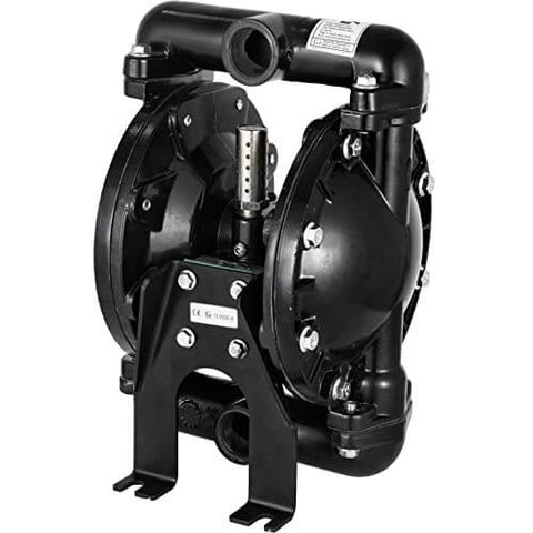 Air Operated Double Diaphragm Pump 1 Inch Inlet Outlet Aluminum, 35 GPM Max, 120 PSI, Industrial Use, PTFE Diaphragms
