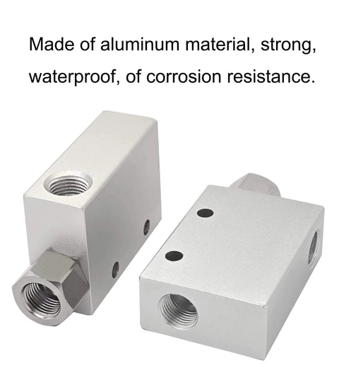 Vacuum Generator For Pneumatic Systems With G1/8 Inlet And Outlet Ports Aluminum Alloy Body High Flow No Leak Exhaust Vacuum Source For Industrial Automation Two Pack, showing aluminum alloy design and G1/8 ports.