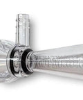 Transparent Venturi Nozzle For Aquarium Aeration And Oxygenation, side view showing threaded connection, compact size for easy install