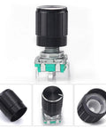 Five Pack 360 Degree Rotary Encoder With Push Button EC11 Code Switch Digital Potentiometer Kit, 5 Pin, 20mm Shaft, Knob Cap