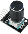 Single unit from Five Pack 360 Degree Rotary Encoder Modules Set For Arduino Projects With Black Knob Caps KY 040 Compatible