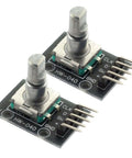 Two Pack KY-040 Rotary Encoder Modules 360 Degree Incremental Encoders For Arduino Projects, Perfect For DIY Makers, top view