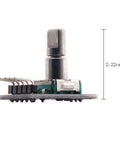 Side view of Two Pack KY-040 Rotary Encoder Module showing measurement, ideal for Arduino projects with 360-degree incremental encoders.