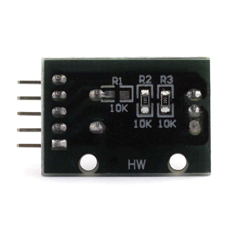 Back view of Two Pack KY-040 Rotary Encoder Modules 360 Degree Incremental Encoders For Arduino Projects showing resistors and connections.