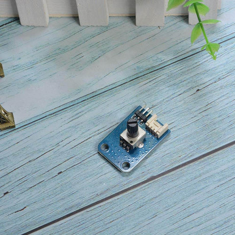 Two Pack 10K Ohm Rotary Potentiometer Module For Arduino Uno PIC AVR MCU DSP Projects 3.3V 5V on wooden surface