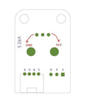 Diagram of Two Pack 10K Ohm Rotary Potentiometer Module for Arduino Uno PIC AVR MCU, showing pin configuration for GND and VCC.