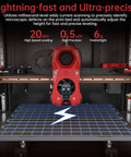 3D printer showcasing Eddy Duo Auto Bed Leveling Sensor for 20-second precision leveling with red components.