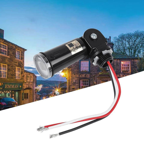 Auto Dusk To Dawn Photoelectric Switch Sensor 120V Photocell For Outdoor Lighting with wires, flush mount design