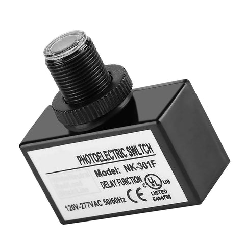 Automatic Photoelectric Sensor Switch For Lighting With Dusk To Dawn No Fuss Auto On Off, model NK-301F close-up view