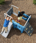 Vintage Style Outdoor Kids Playset With Climber And Slide For Backyard Adventures Featuring A Climbing Wall Crawl Through Tunnel Ladder