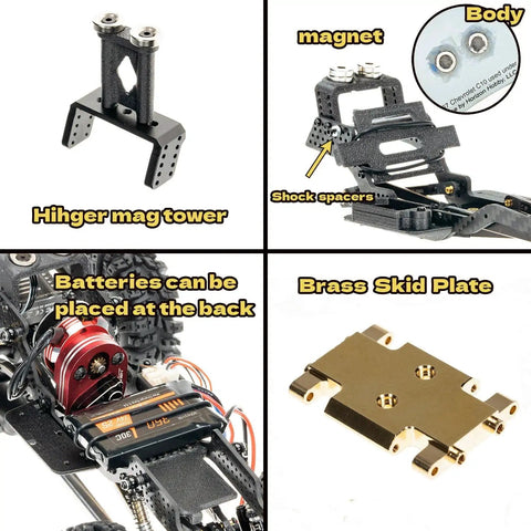 Carbon Fiber Chassis Kit For SCX24 With 7 Degree Angled Skid And Low Center Of Gravity LCG Upgrade for Axial SCX24 components